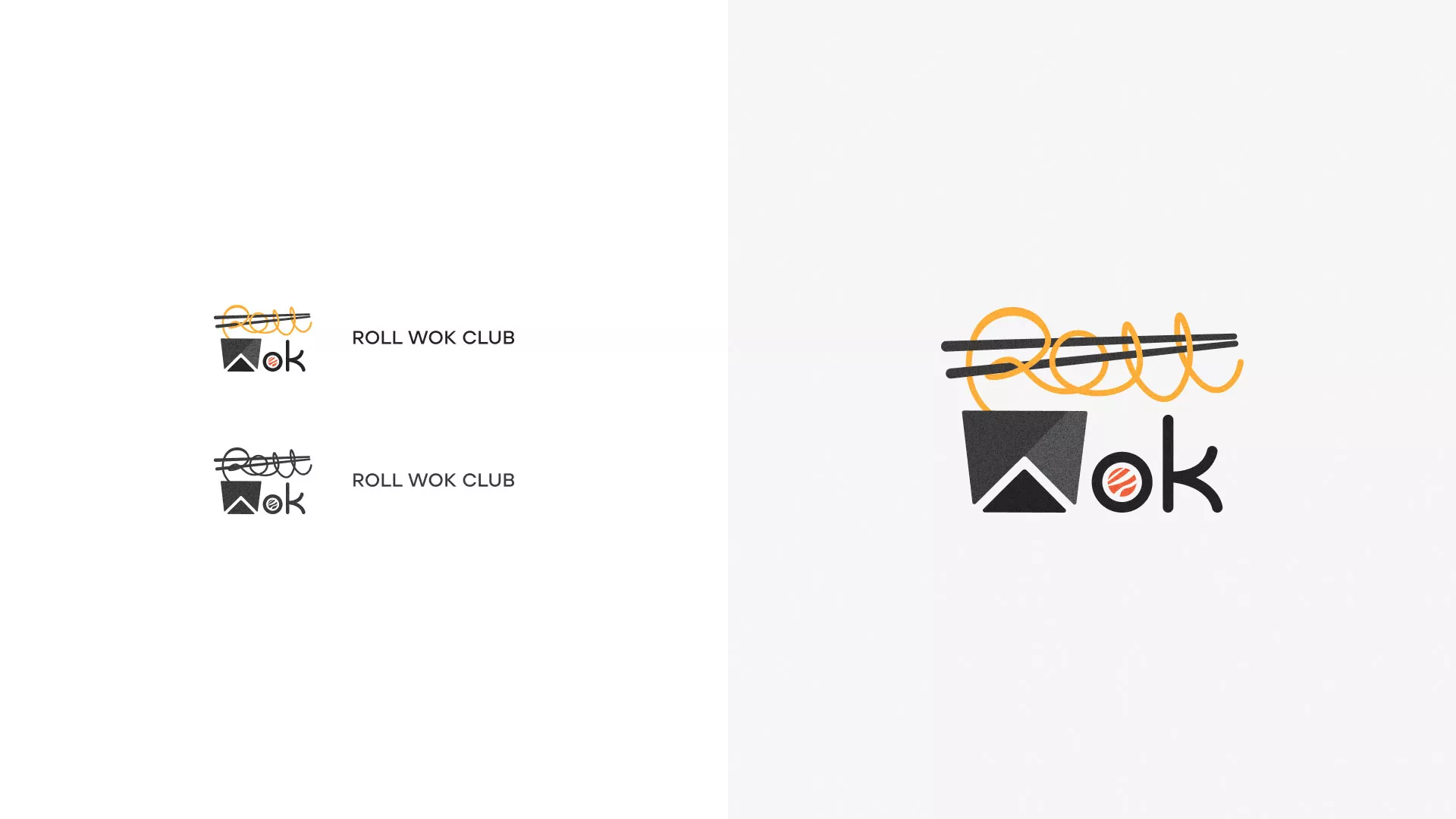Разработка логотипа суши-бара «Roll Wok Club» в Артёмовске