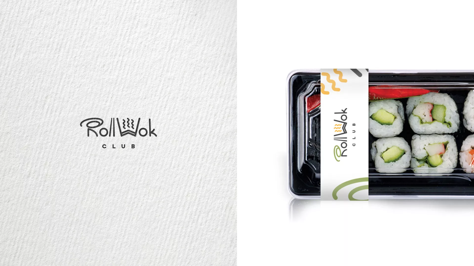 Разработка логотипа и фирменного стиля суши-бара «Roll Wok Club» в Артёмовске