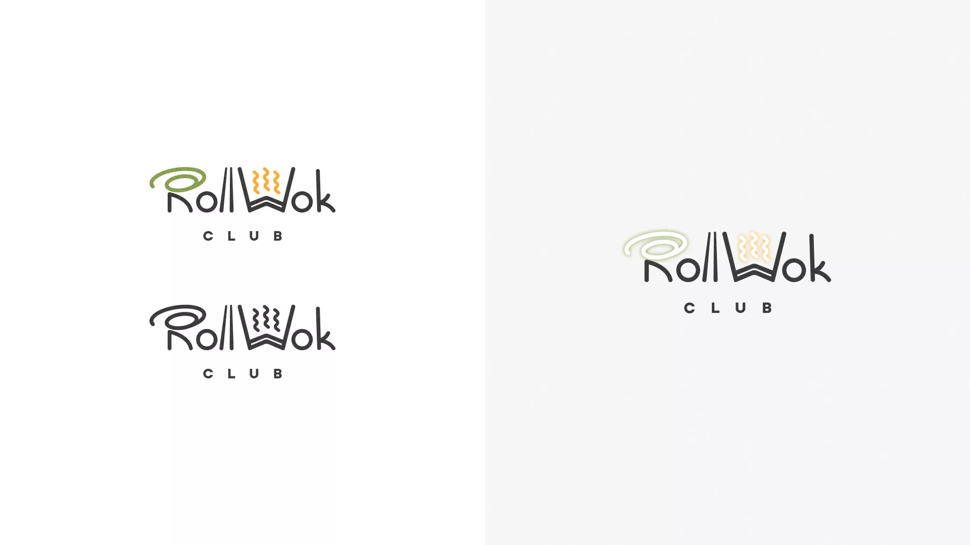 Разработка логотипа и фирменного стиля суши-бара «Roll Wok Club» в Артёмовске